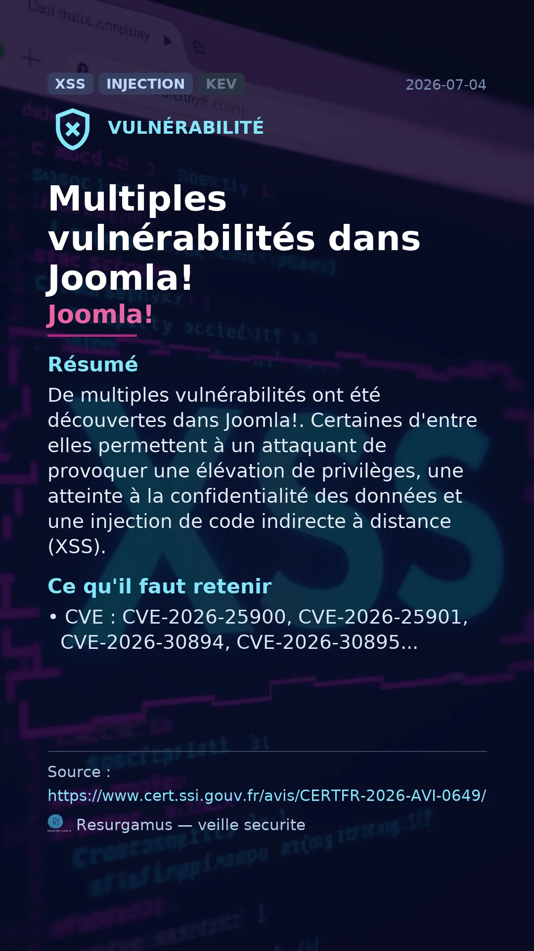 CVE-2026-25900 Joomla! Vulnerability