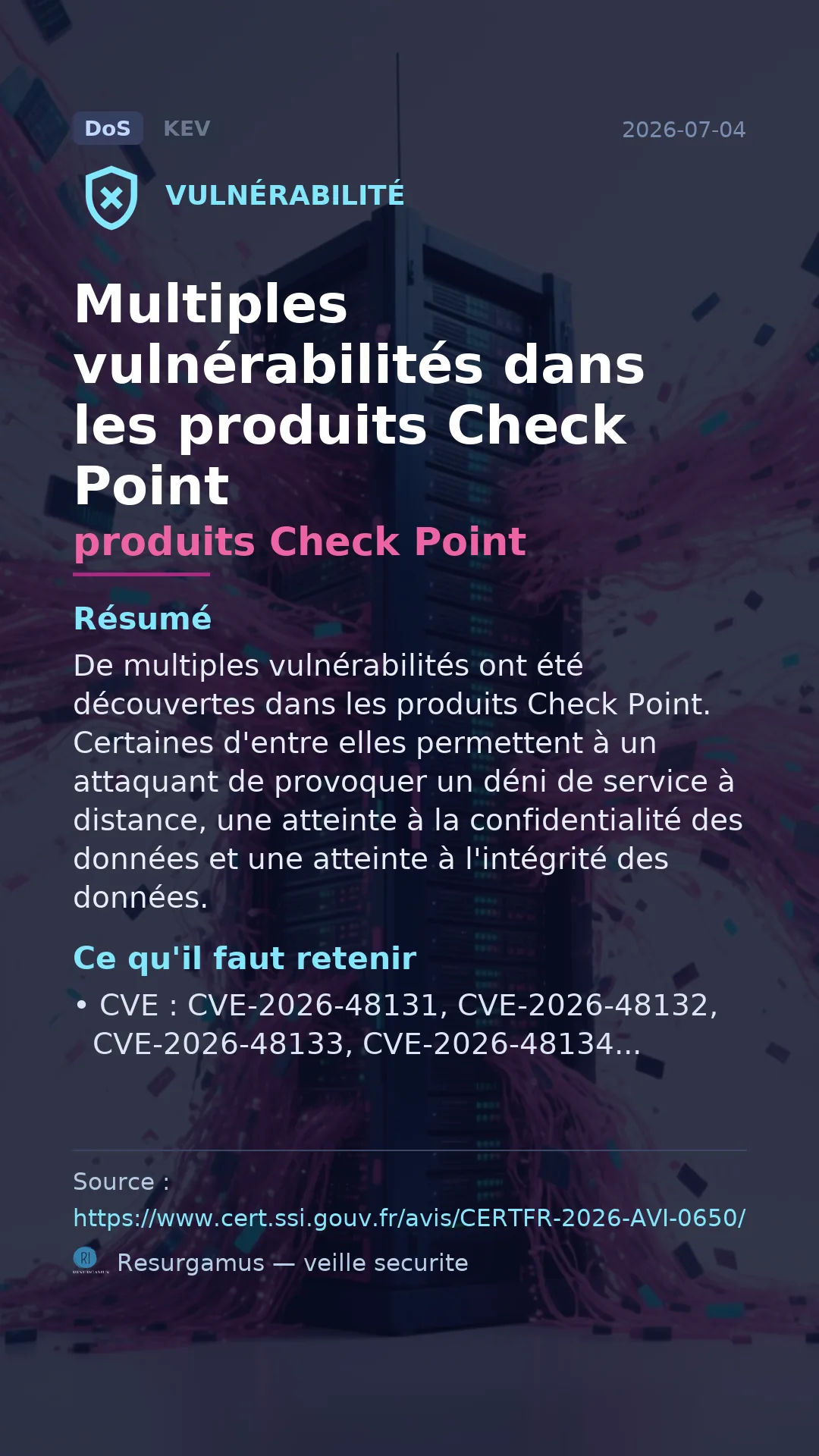 CVE-2026-48131 produits Check Point Vulnerability