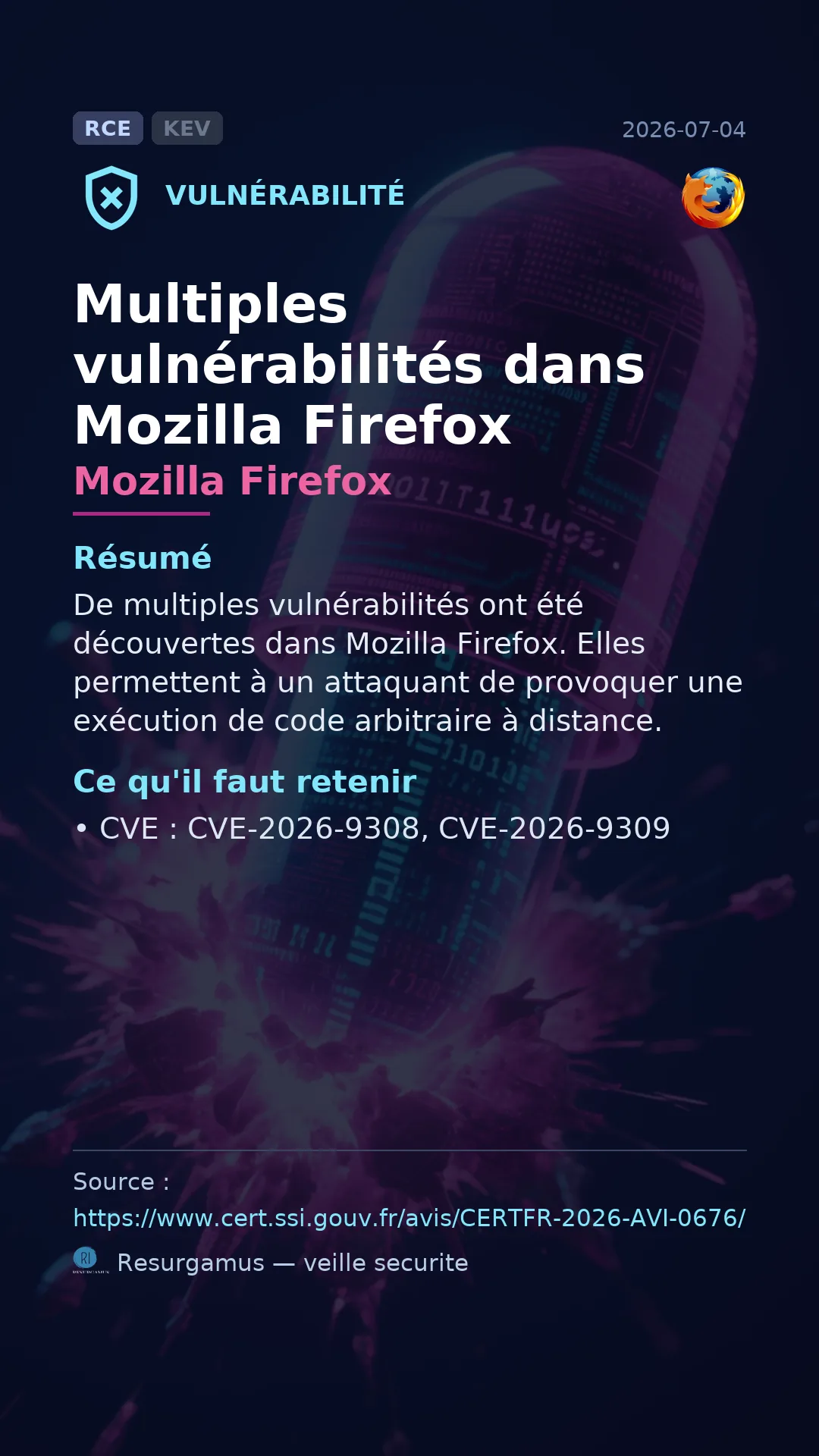 CVE-2026-9308 Mozilla Firefox Vulnerability