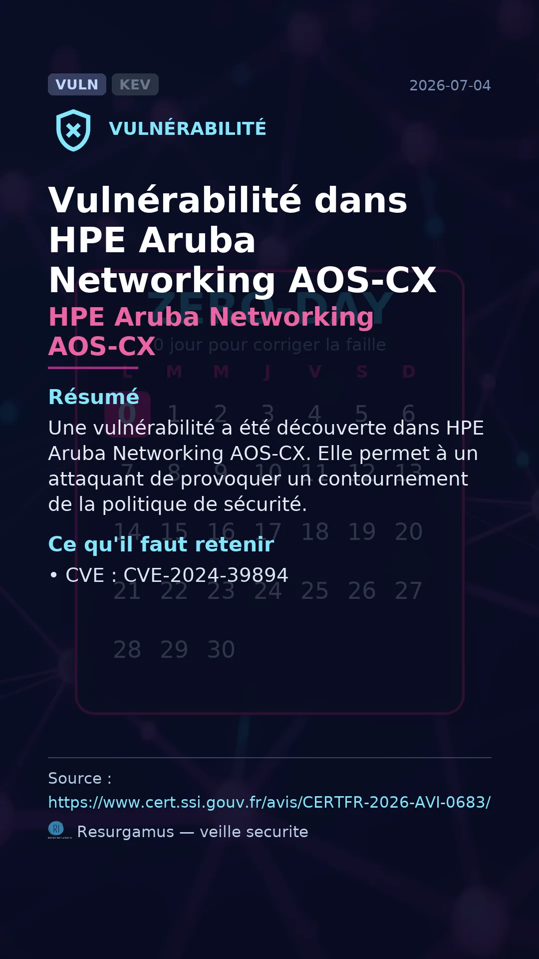 CVE-2024-39894 HPE Aruba Networking AOS-CX Vulnerability