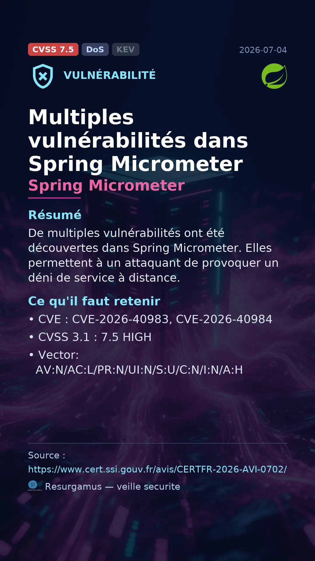 CVE-2026-40983 Spring Micrometer Vulnerability