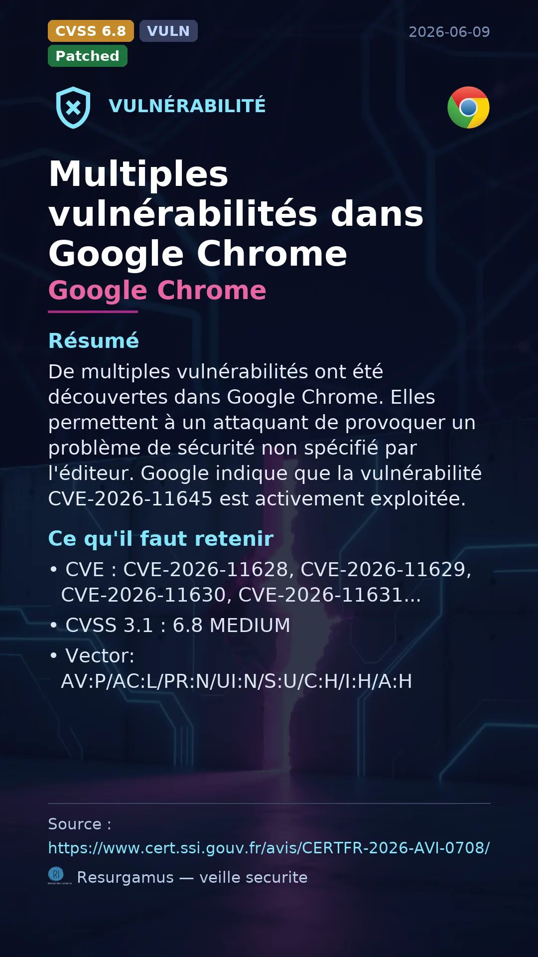 CVE-2026-11628 Google Chrome Vulnerability