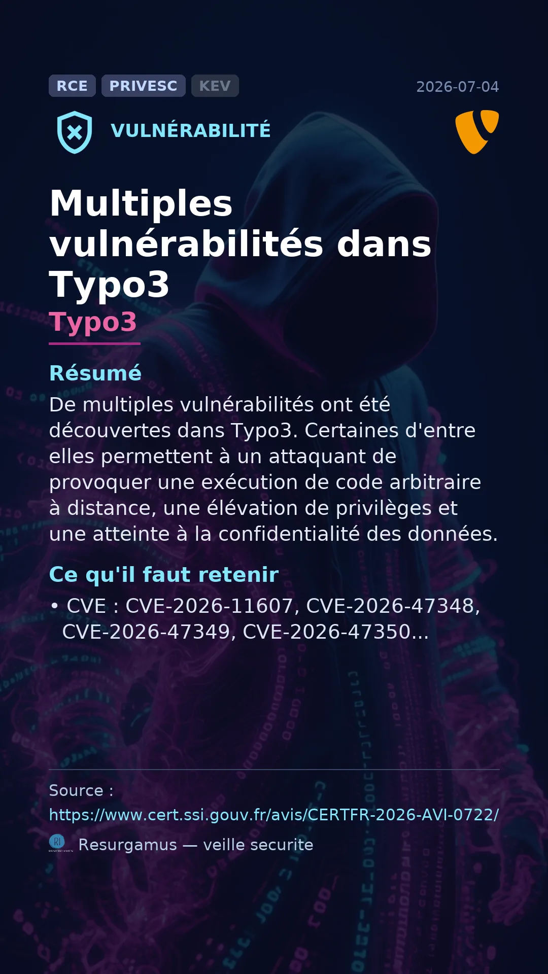 CVE-2026-11607 Typo3 Vulnerability