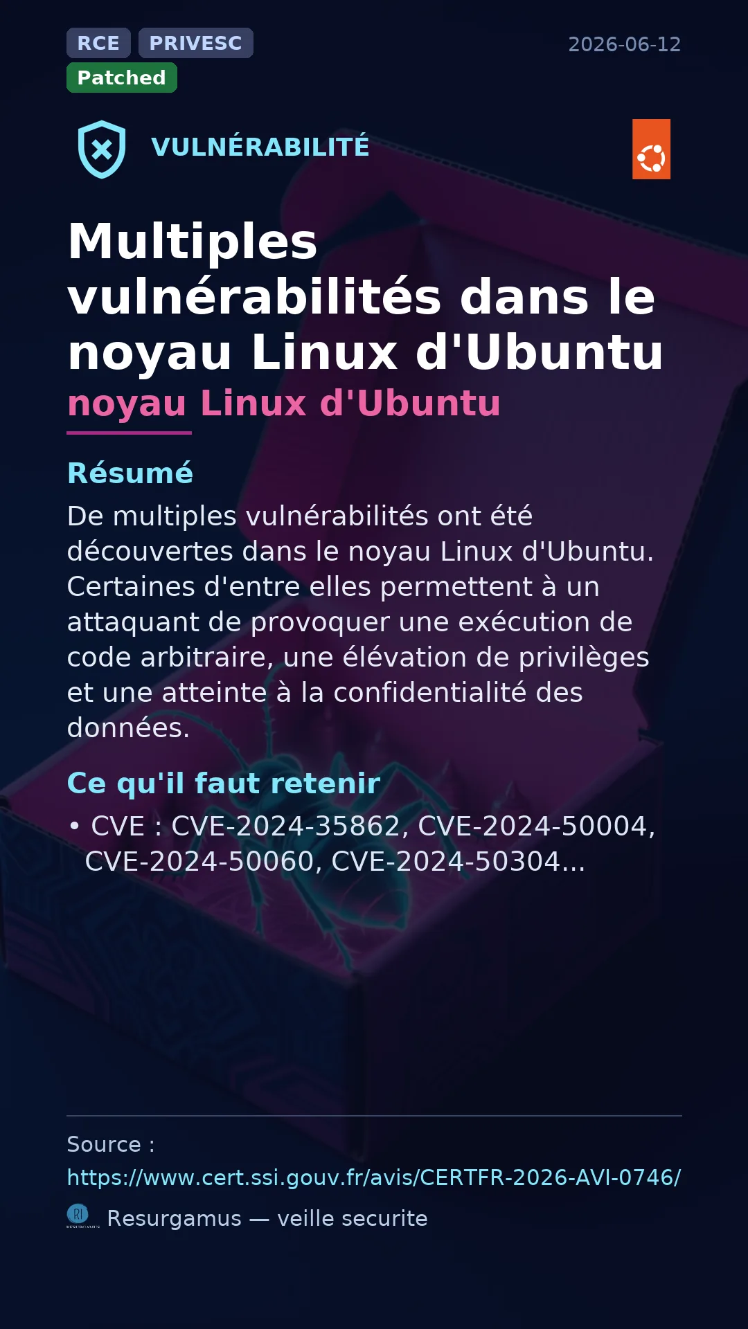 CVE-2024-35862 noyau Linux d'Ubuntu Vulnerability