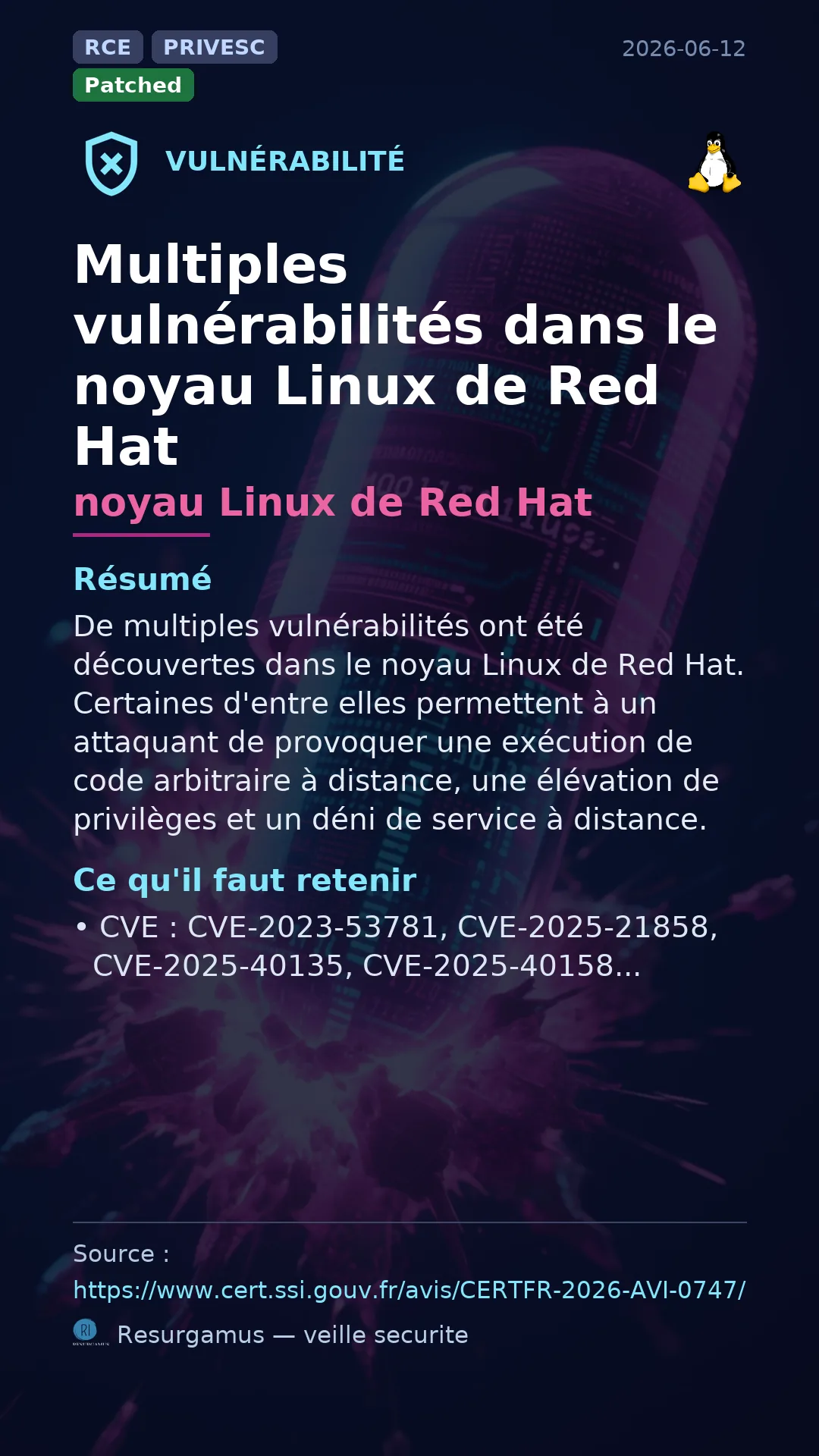 CVE-2023-53781 noyau Linux de Red Hat Vulnerability