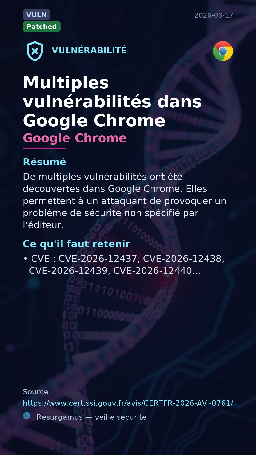 CVE-2026-12437 Google Chrome Vulnerability