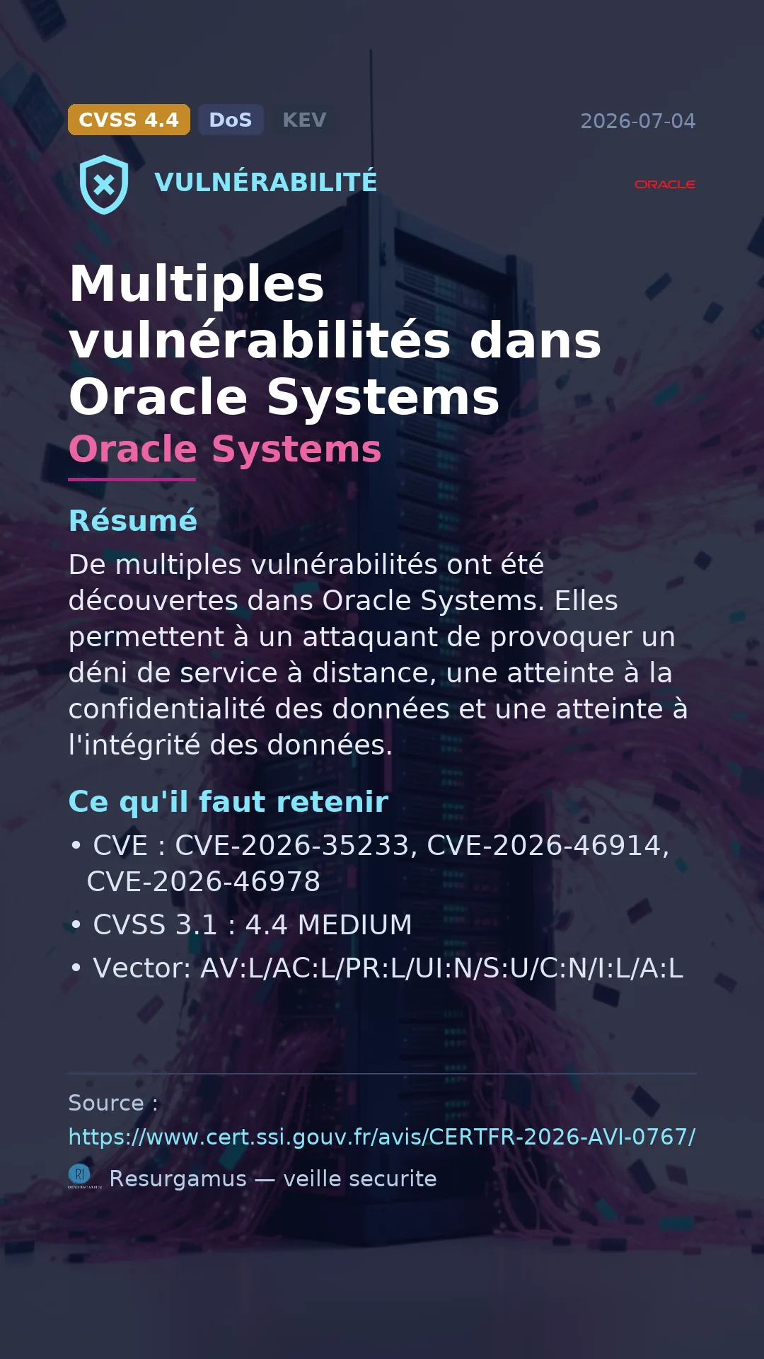 CVE-2026-35233 Oracle Systems Vulnerability