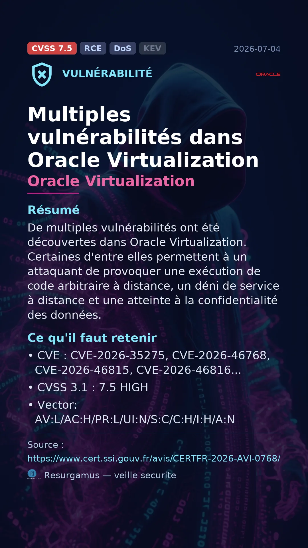 CVE-2026-35275 Oracle Virtualization Vulnerability