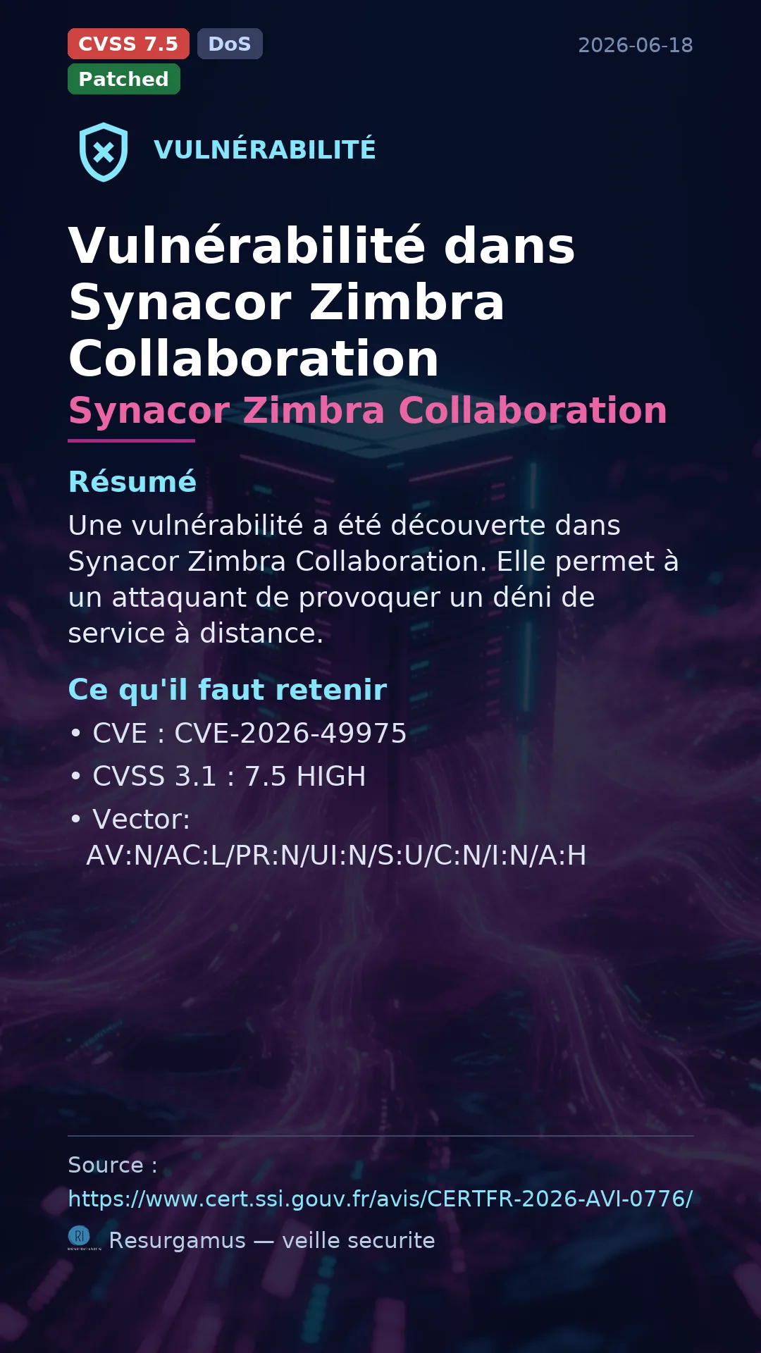 CVE-2026-49975 Synacor Zimbra Collaboration Vulnerability