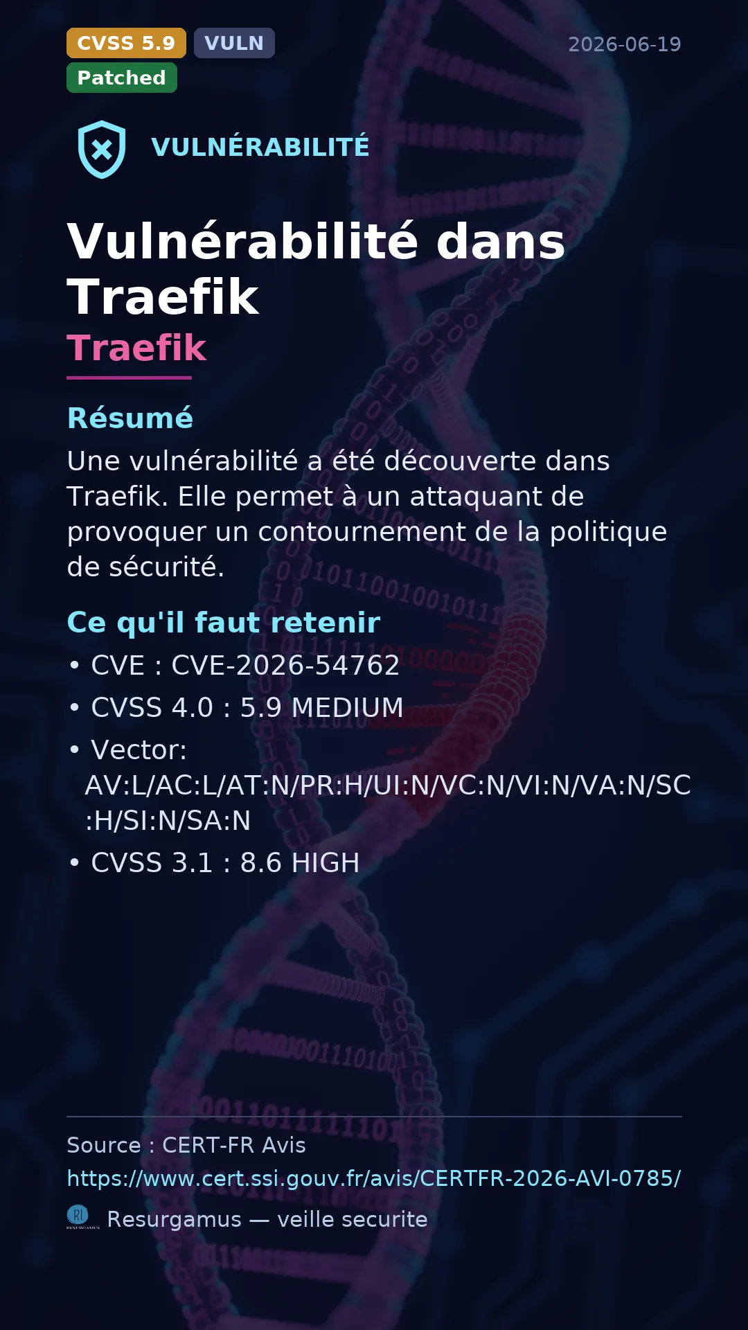 CVE-2026-54762 Traefik Vulnerability