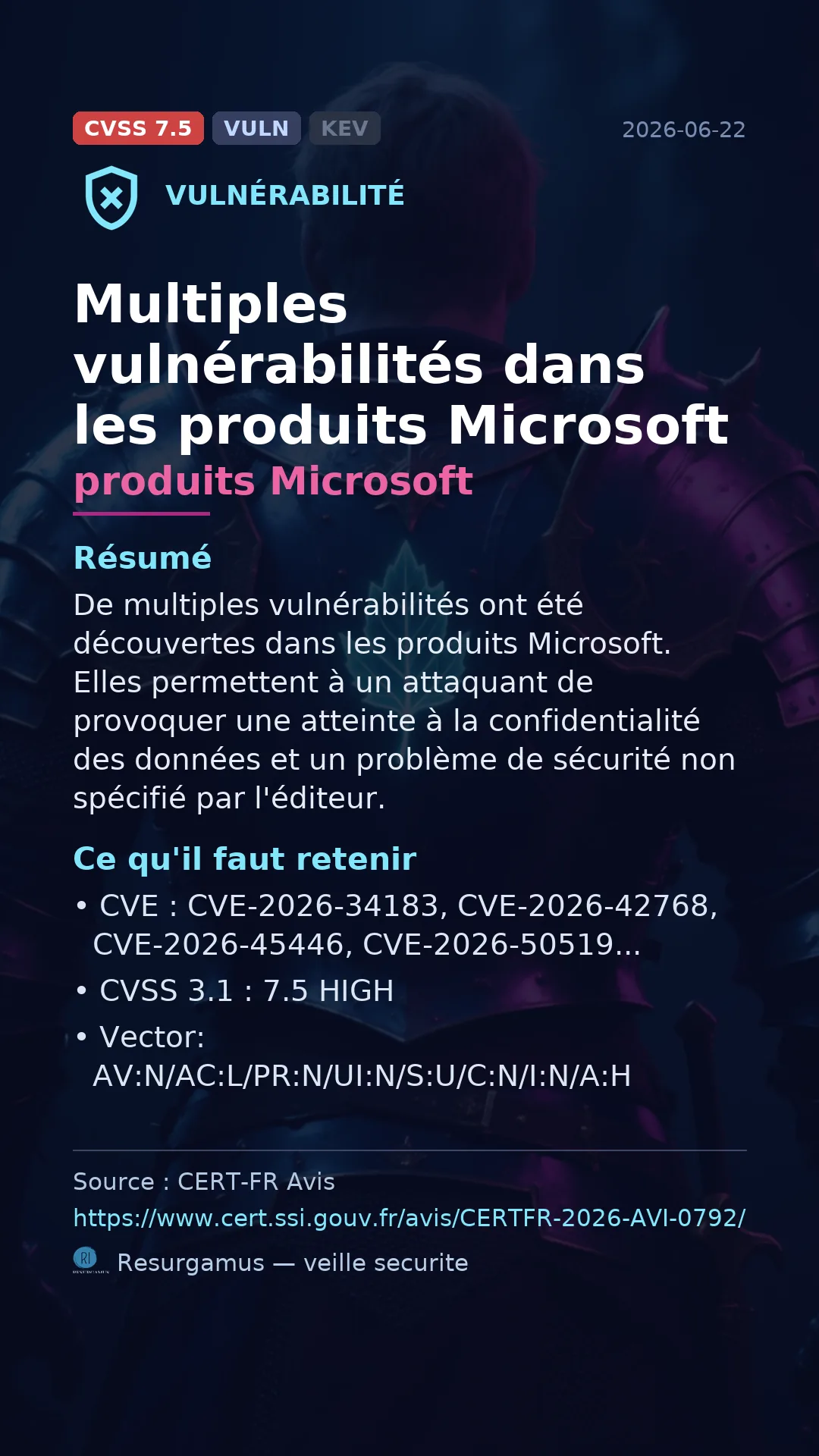 CVE-2026-34183 produits Microsoft Vulnerability