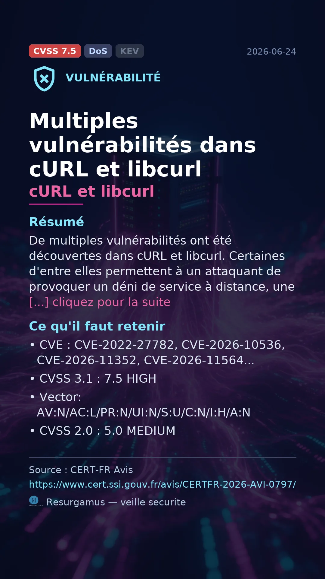CVE-2022-27782 cURL et libcurl Vulnerability