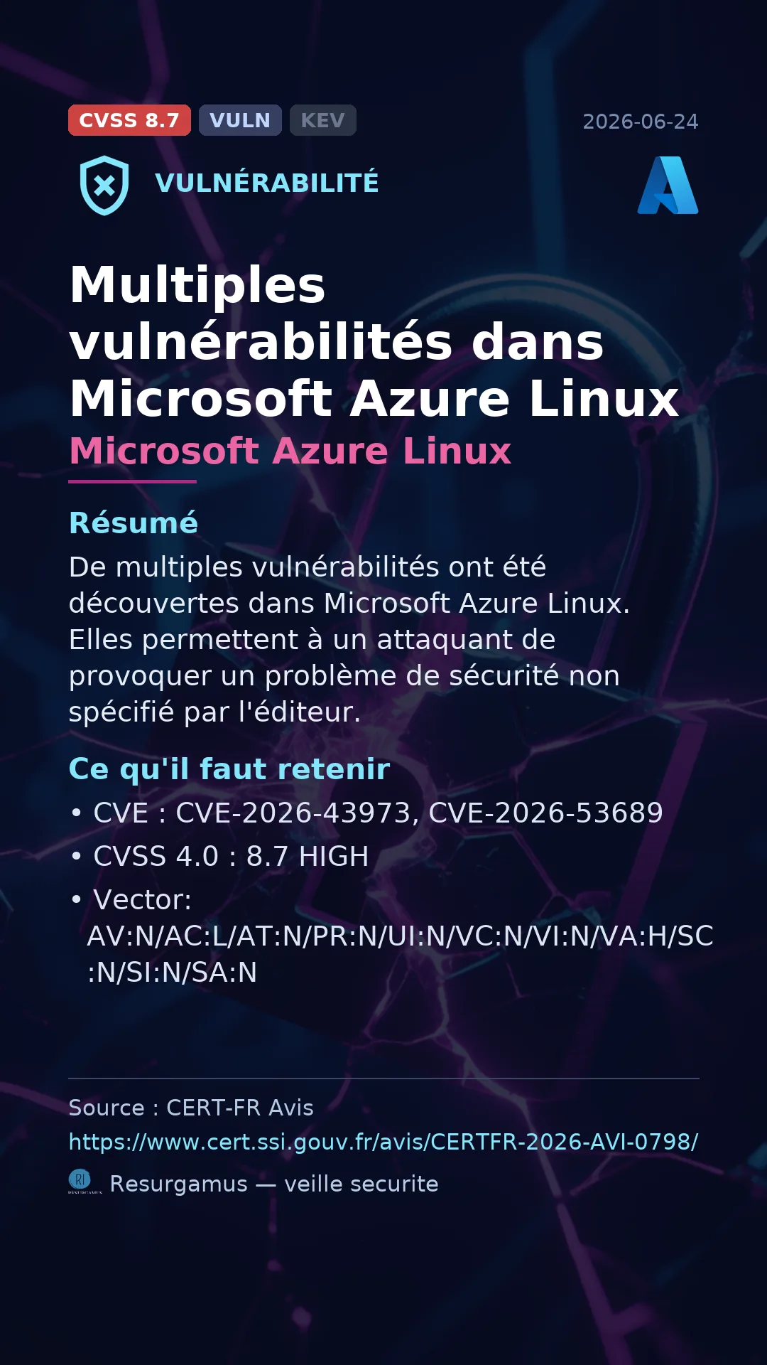 CVE-2026-43973 Microsoft Azure Linux Vulnerability