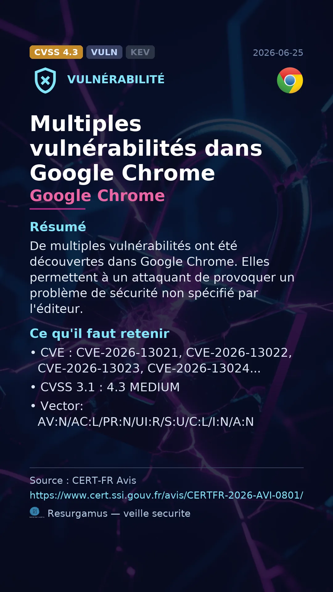 CVE-2026-13021 Google Chrome Vulnerability