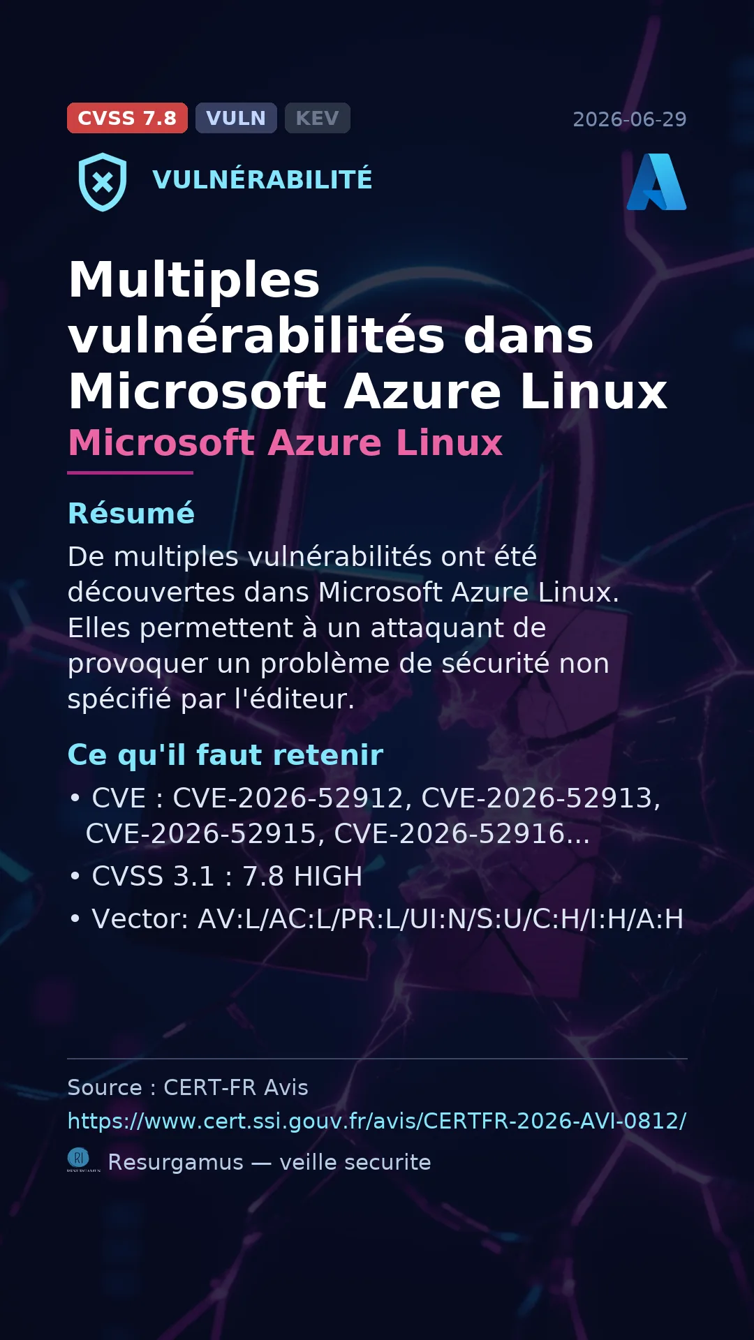 CVE-2026-52912 - Microsoft Azure Linux vulnerability
