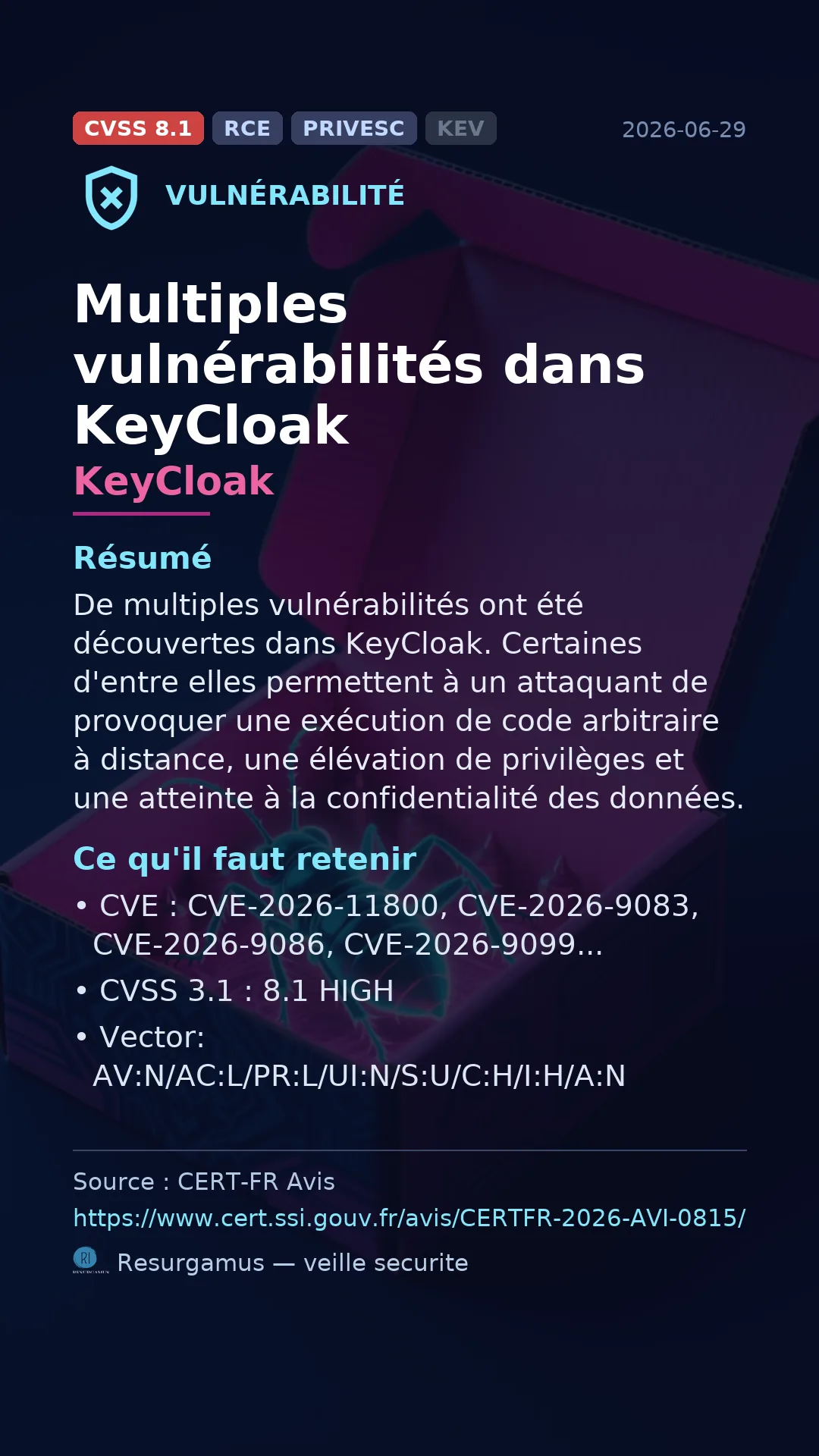 CVE-2026-11800 - KeyCloak vulnerability