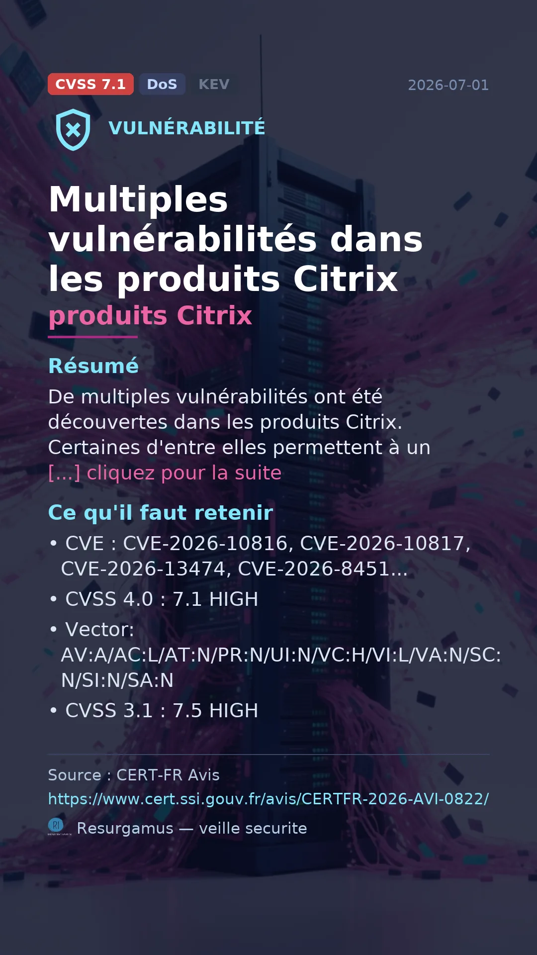CVE-2026-10816 - produits Citrix vulnerability