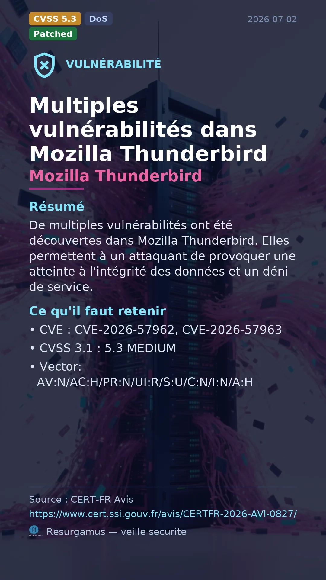 CVE-2026-57962 - Mozilla Thunderbird vulnerability