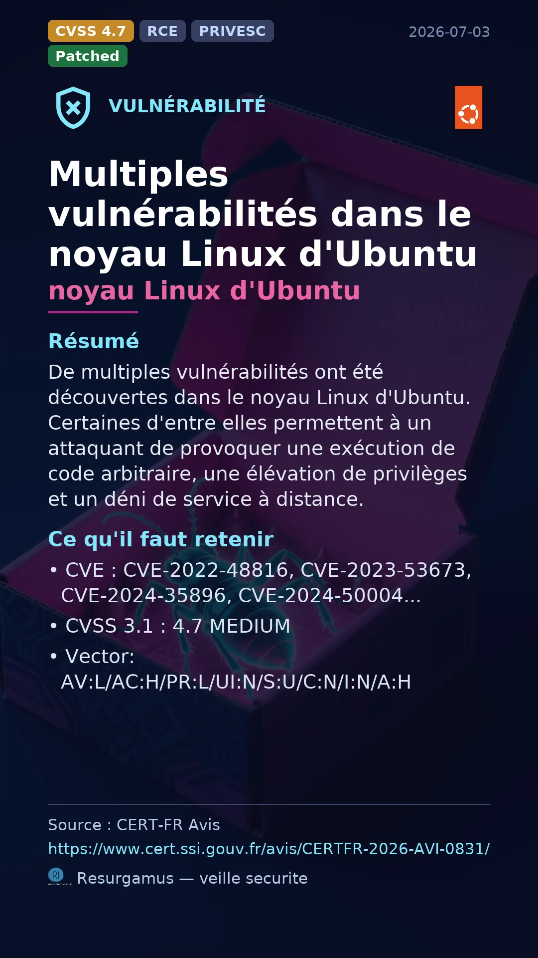 CVE-2022-48816 - noyau Linux d'Ubuntu vulnerability