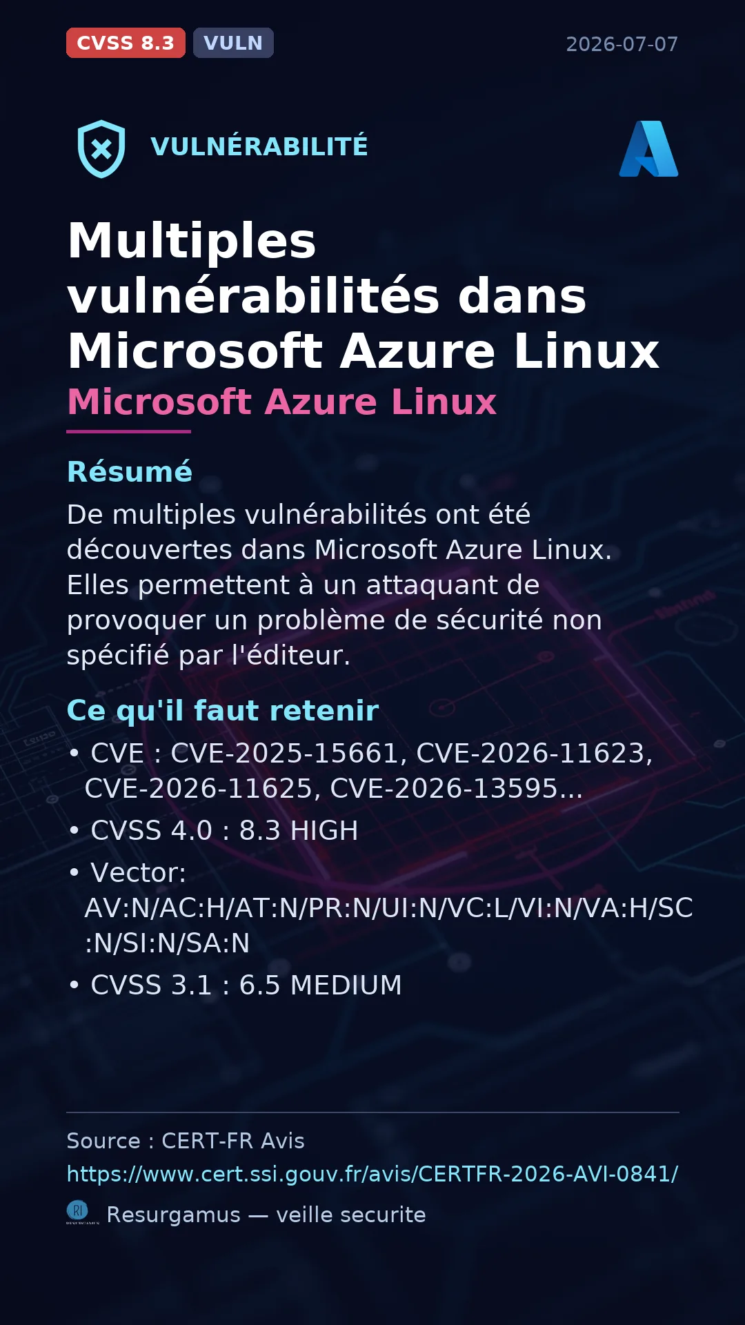 CVE-2025-15661 - Microsoft Azure Linux vulnerability