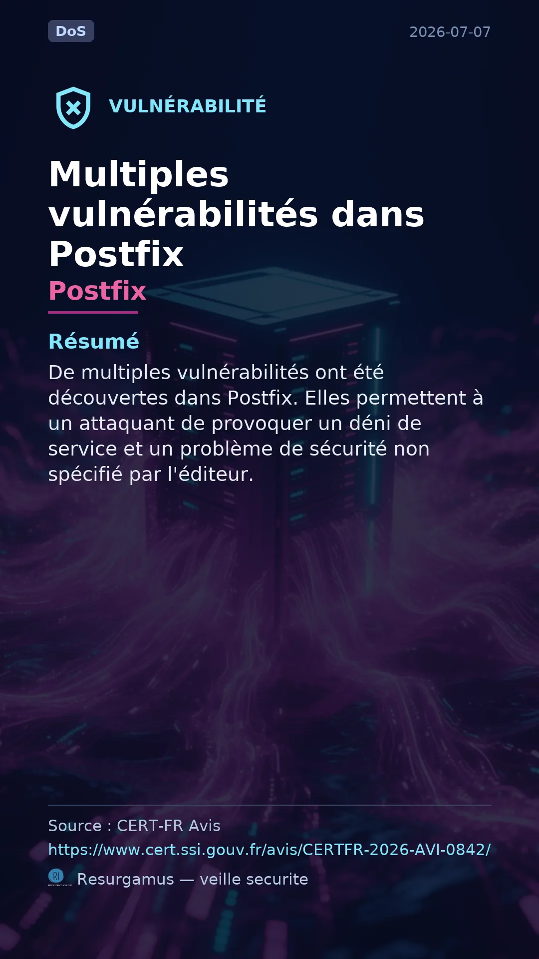 Postfix vulnerability