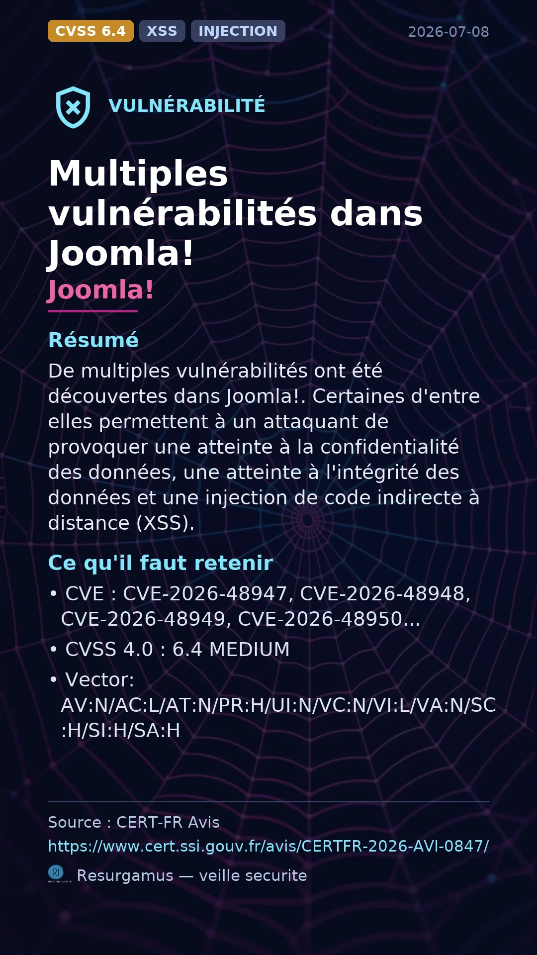 CVE-2026-48947 - Joomla! vulnerability
