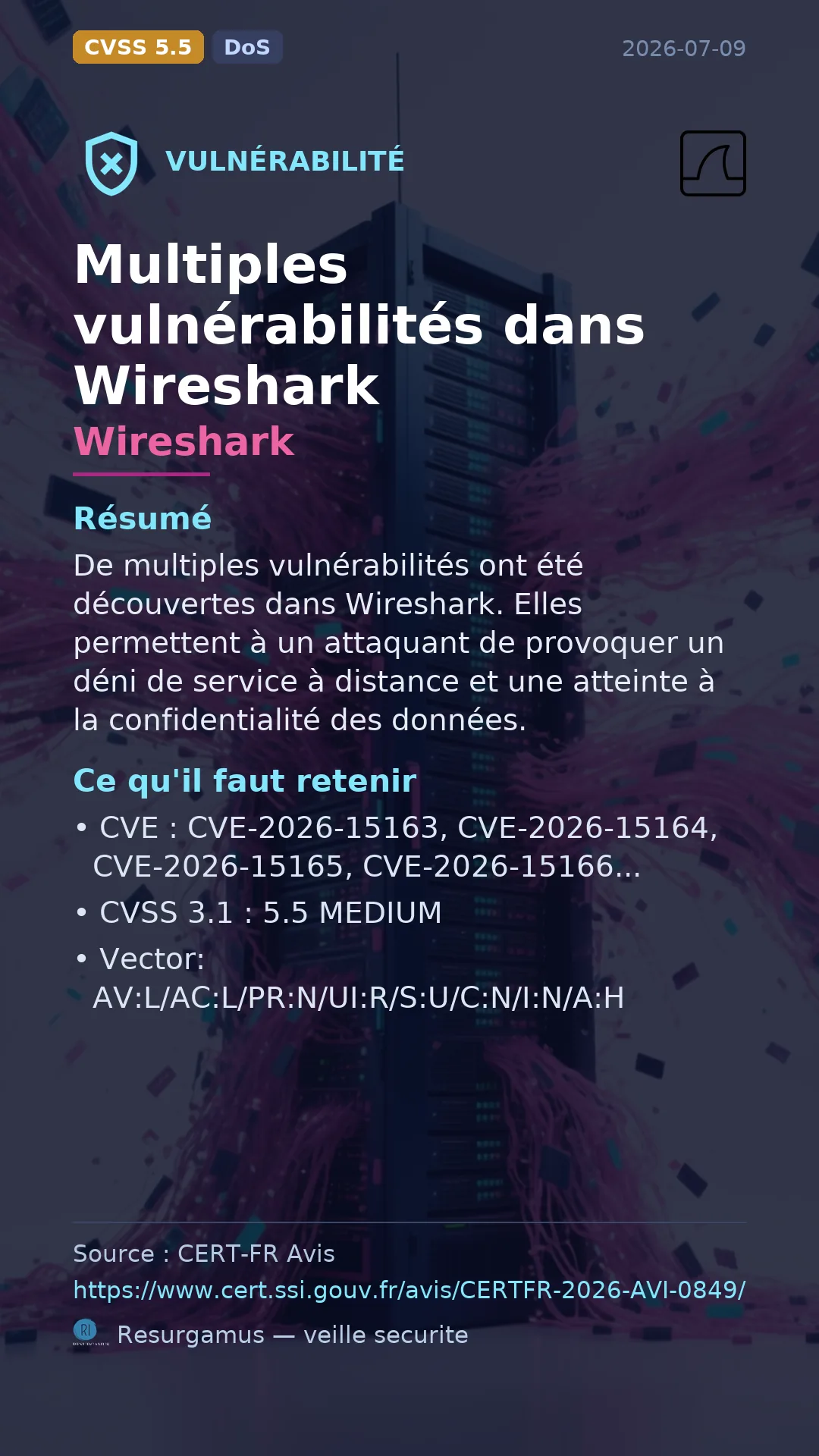 CVE-2026-15163 - Wireshark vulnerability