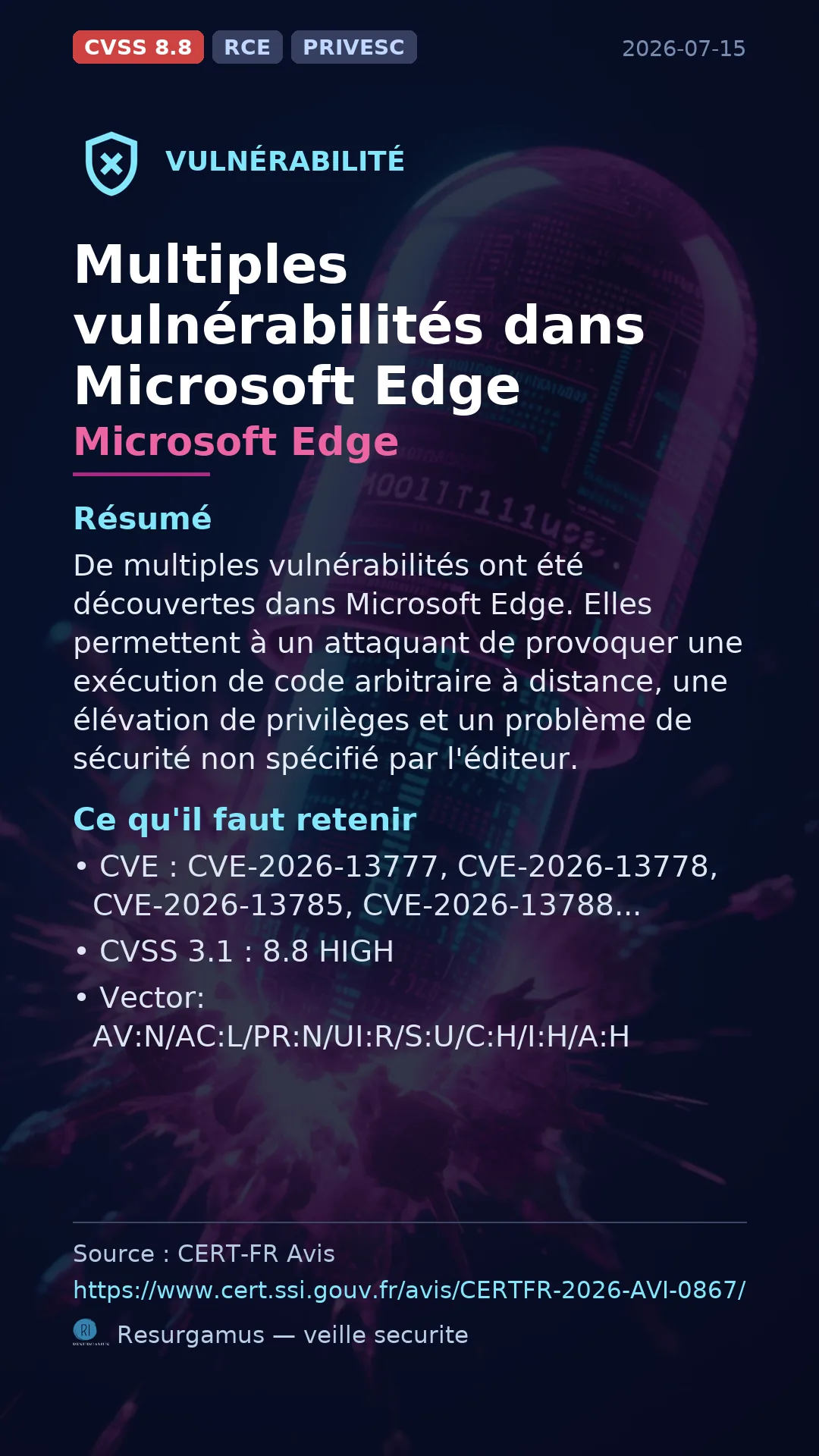 CVE-2026-13777 - Microsoft Edge vulnerability
