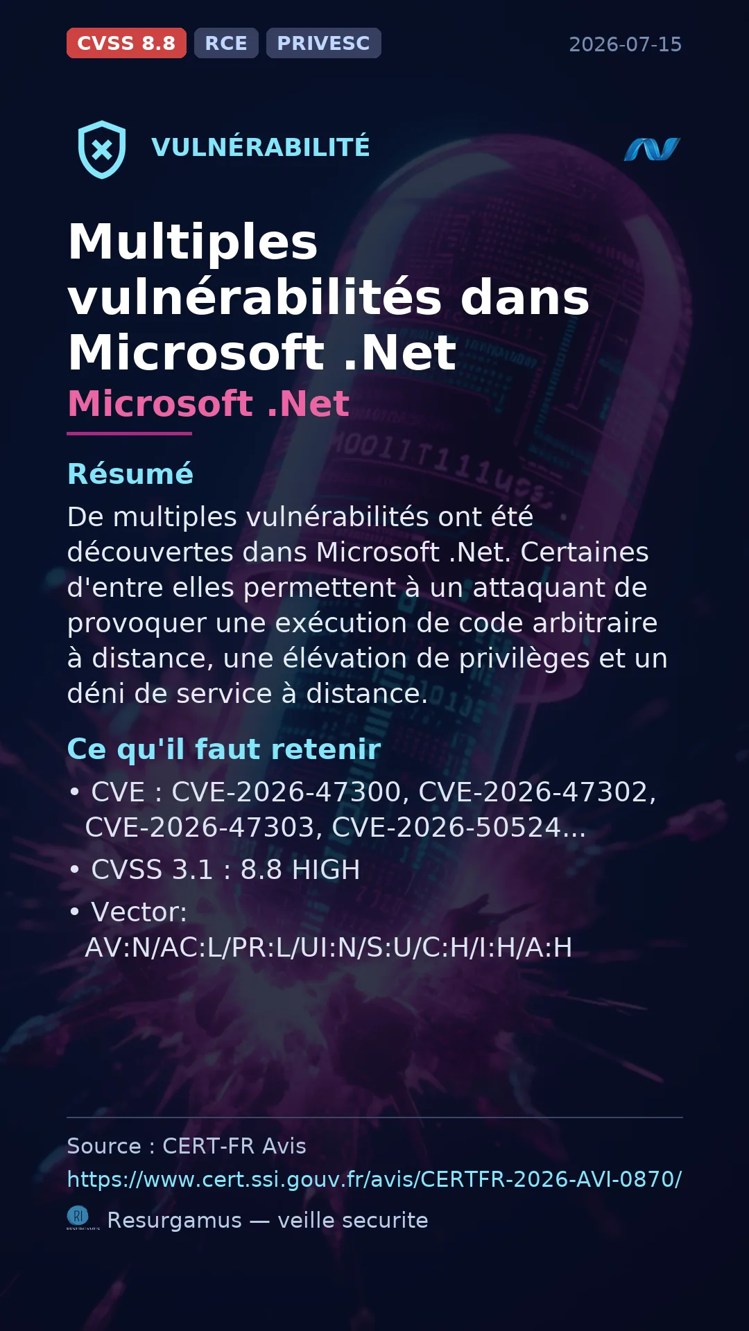 CVE-2026-47300 - Microsoft .Net vulnerability