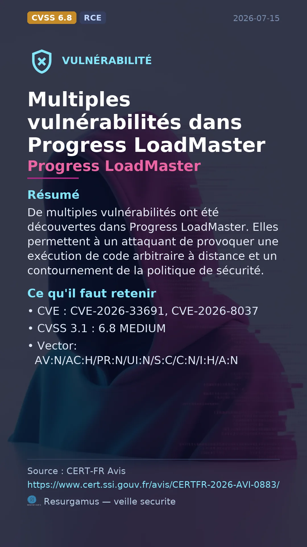 CVE-2026-33691 - Progress LoadMaster vulnerability