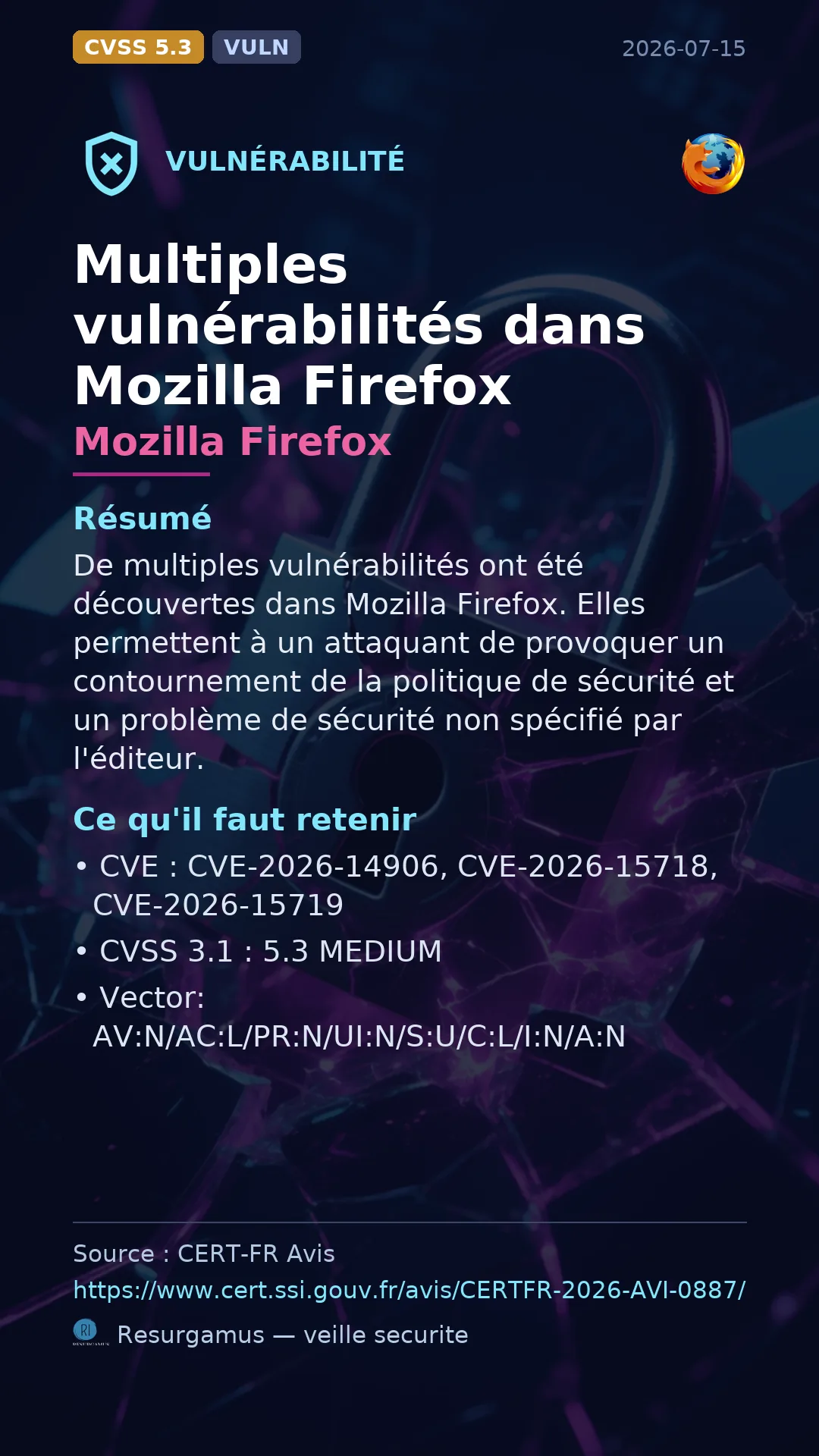 CVE-2026-14906 - Mozilla Firefox vulnerability