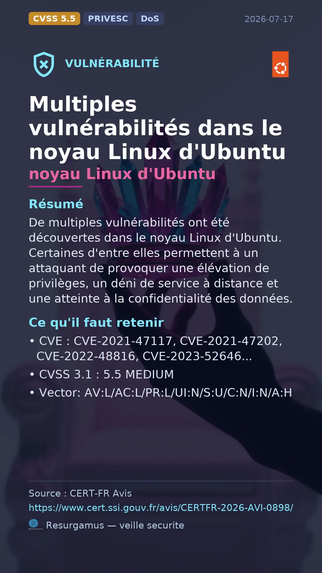 CVE-2021-47117 - noyau Linux d'Ubuntu vulnerability