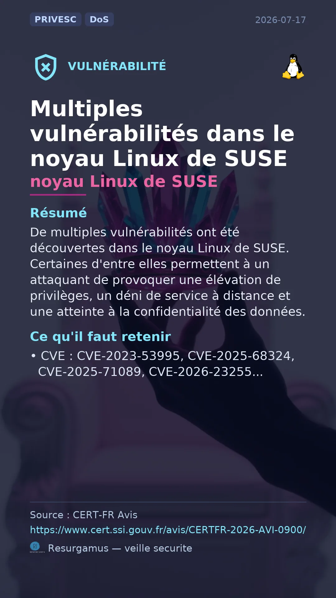 CVE-2023-53995 - noyau Linux de SUSE vulnerability
