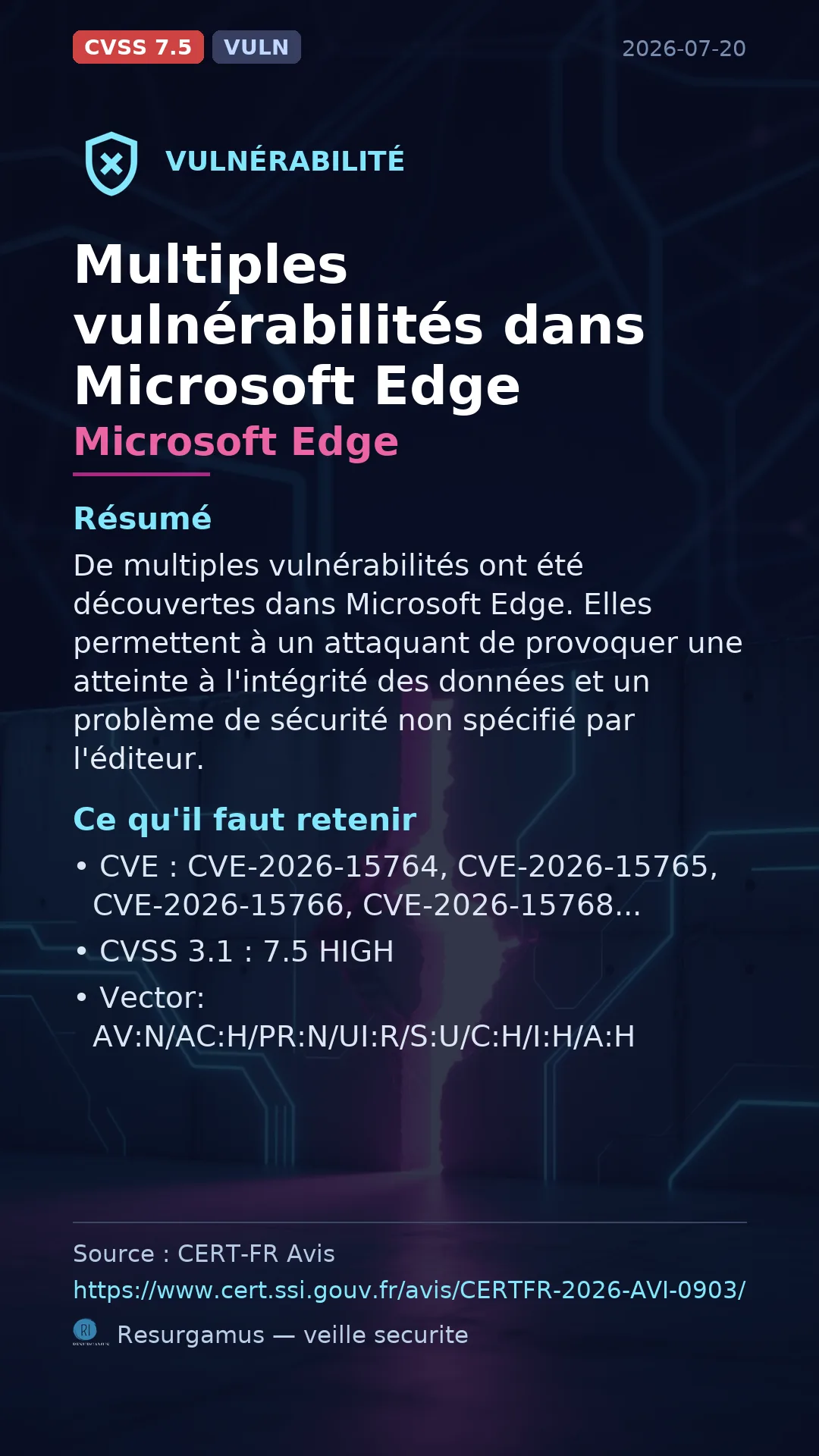 CVE-2026-15764 - Microsoft Edge vulnerability