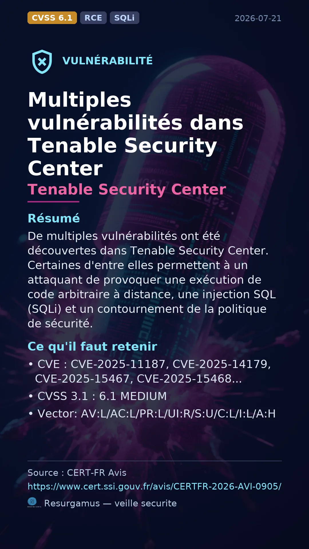 CVE-2025-11187 - Tenable Security Center vulnerability