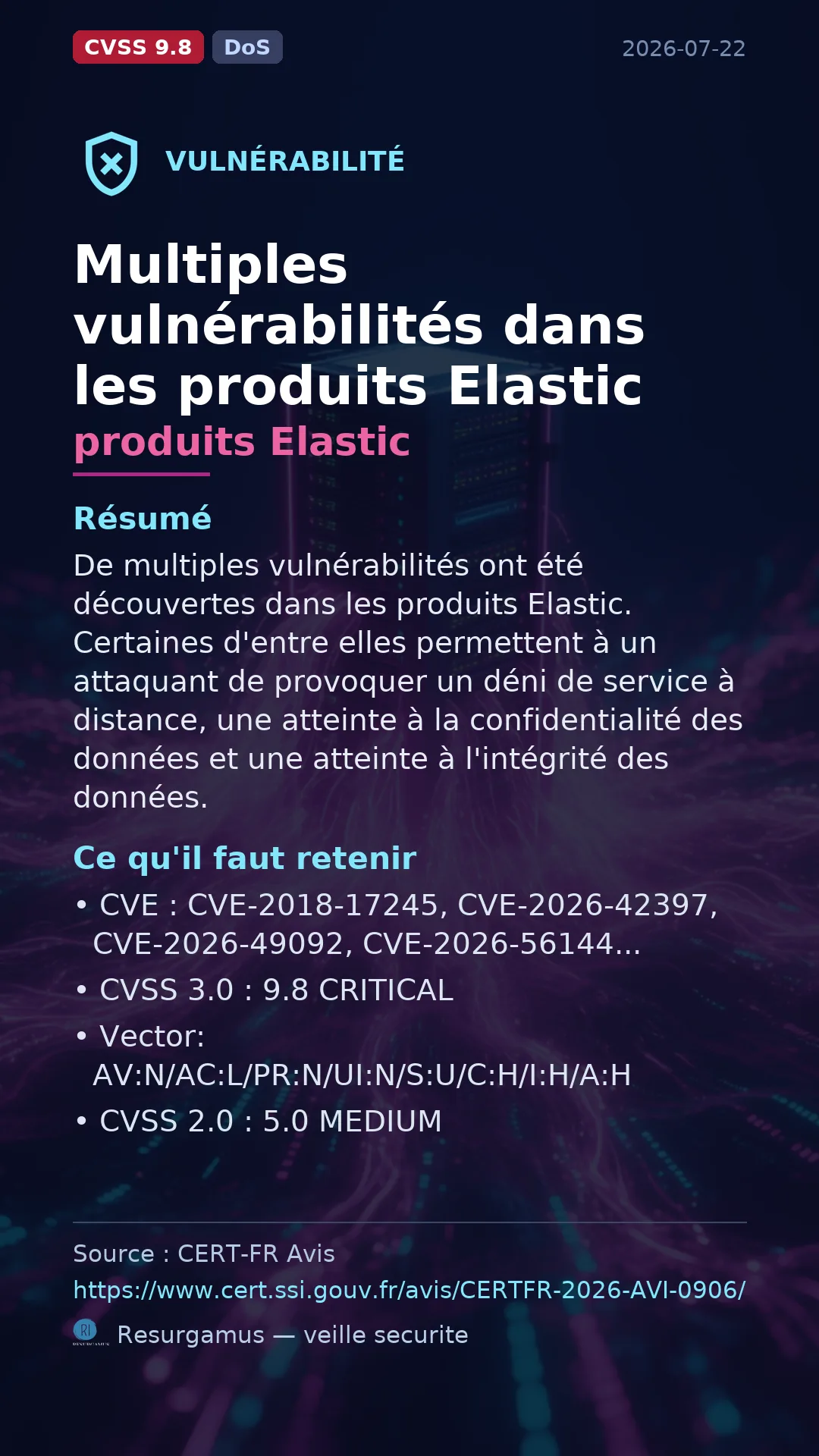 CVE-2018-17245 - produits Elastic vulnerability