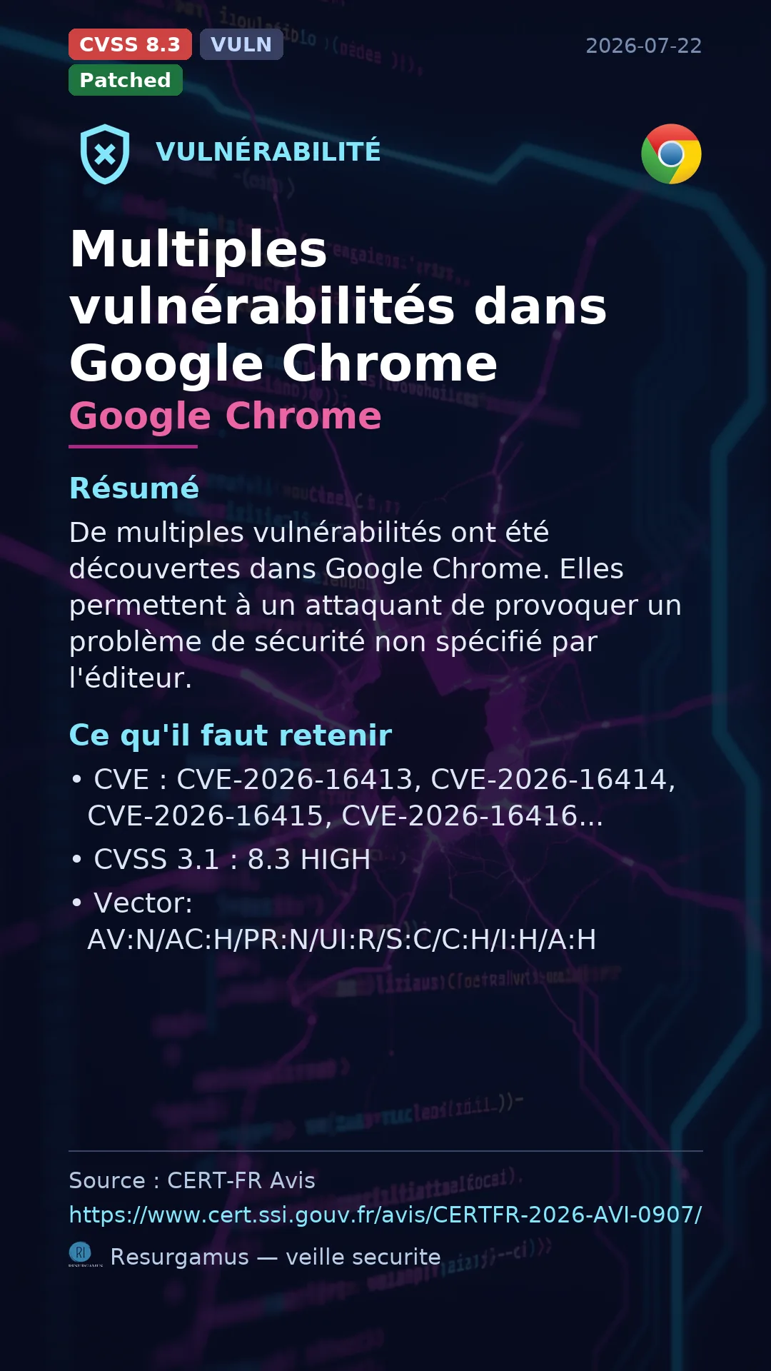 CVE-2026-16413 - Google Chrome vulnerability