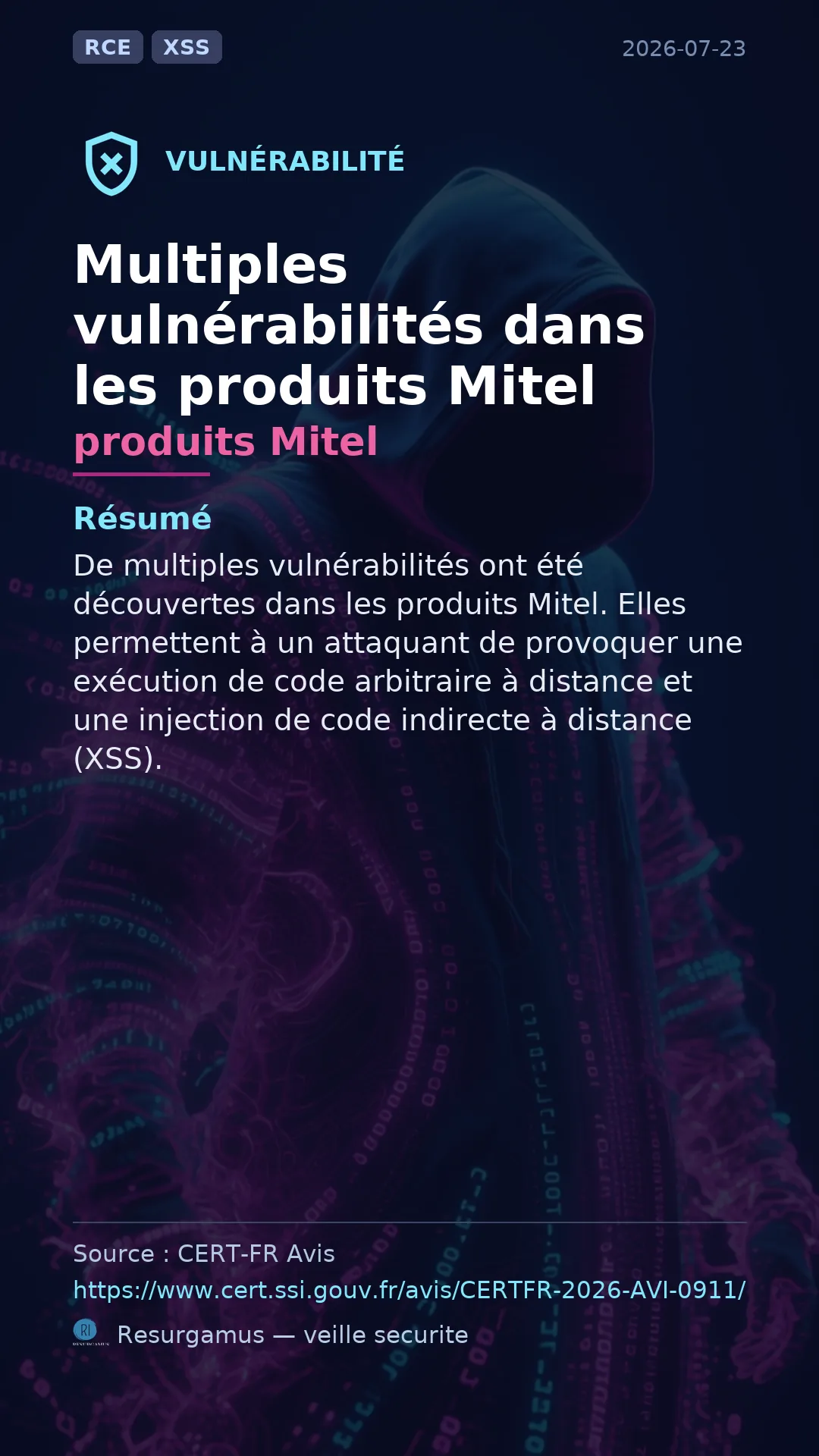 produits Mitel vulnerability