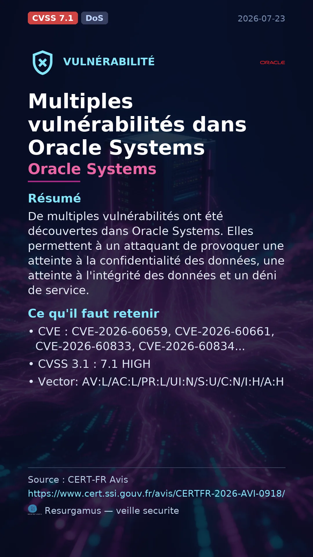 CVE-2026-60659 - Oracle Systems vulnerability