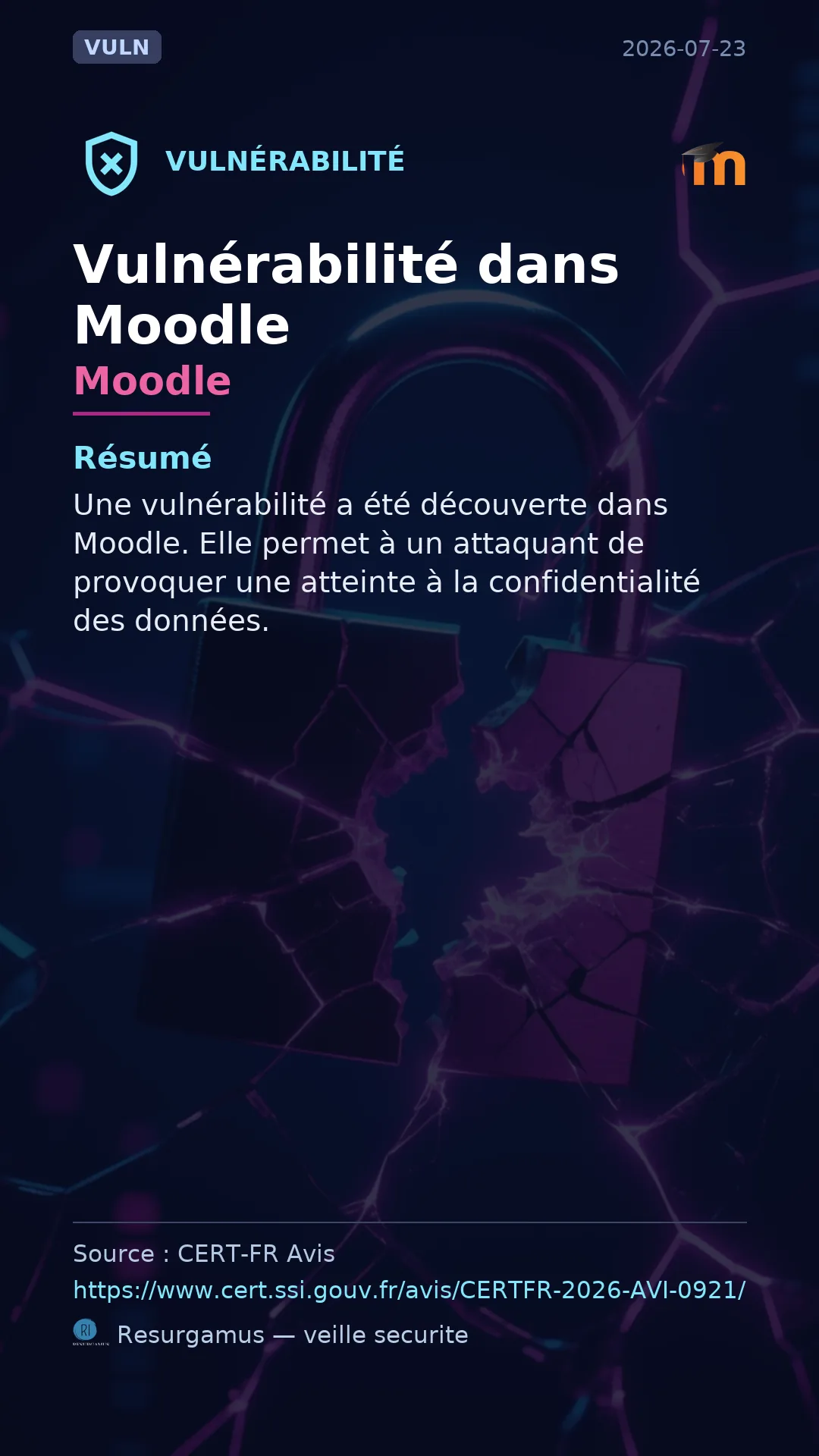Moodle vulnerability