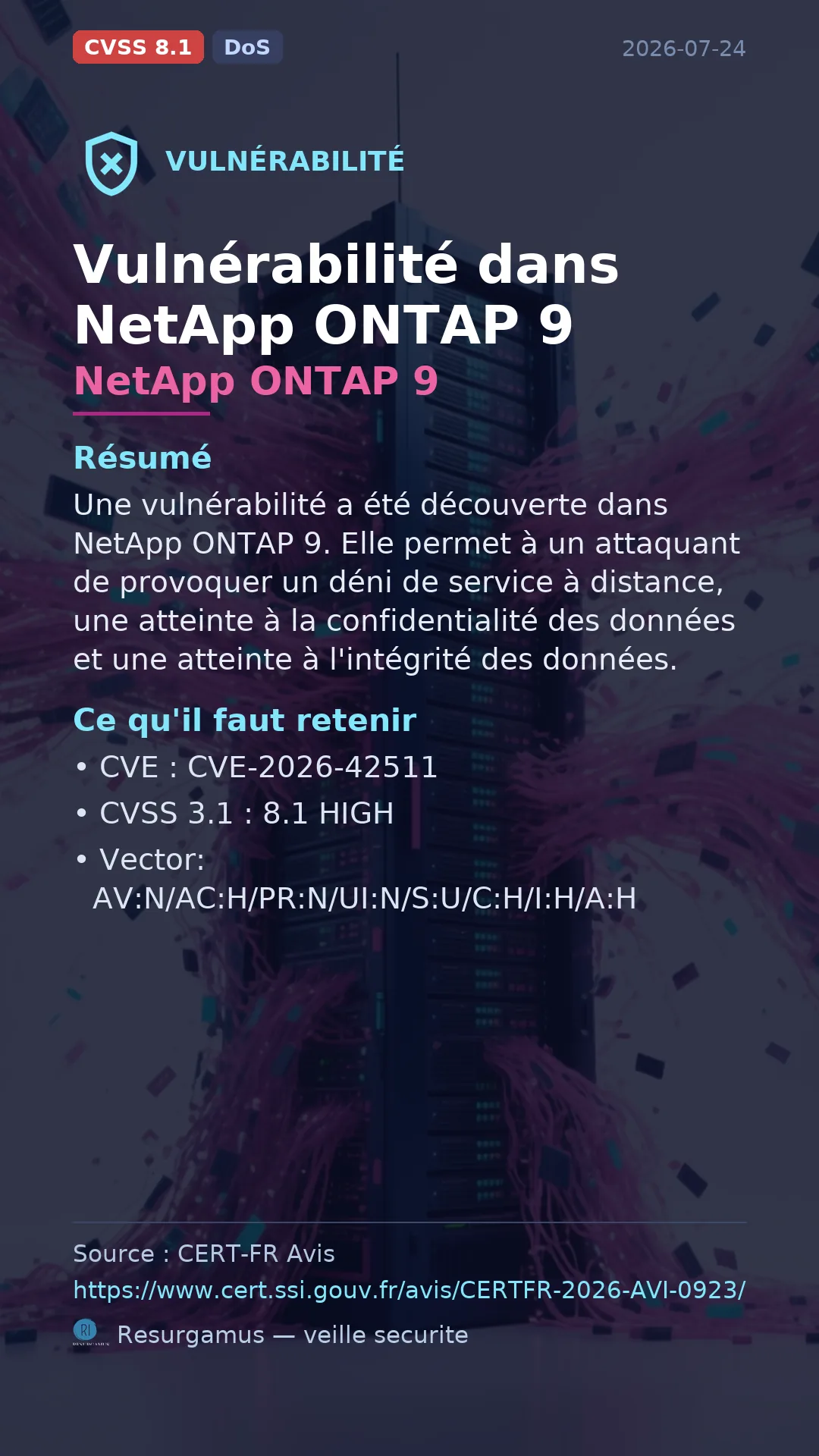 CVE-2026-42511 - NetApp ONTAP 9 vulnerability
