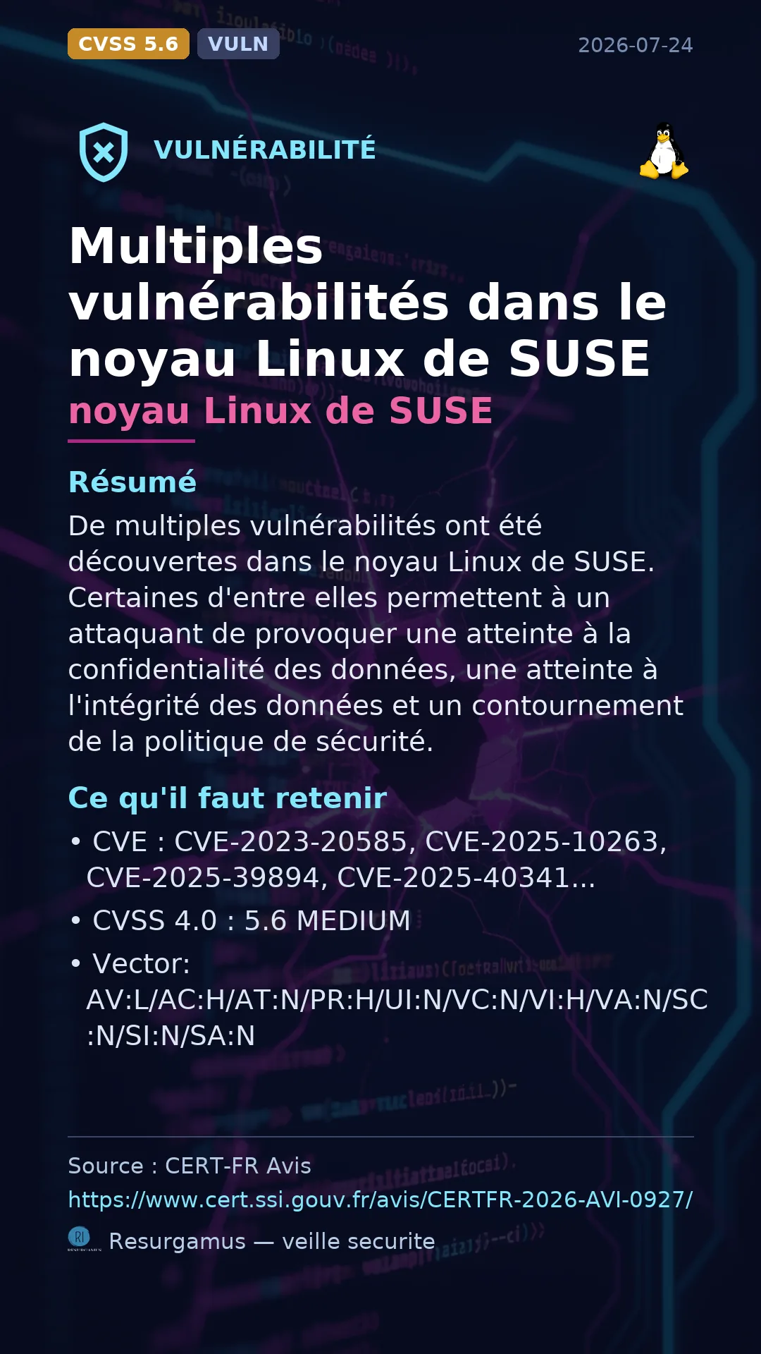 CVE-2023-20585 - noyau Linux de SUSE vulnerability