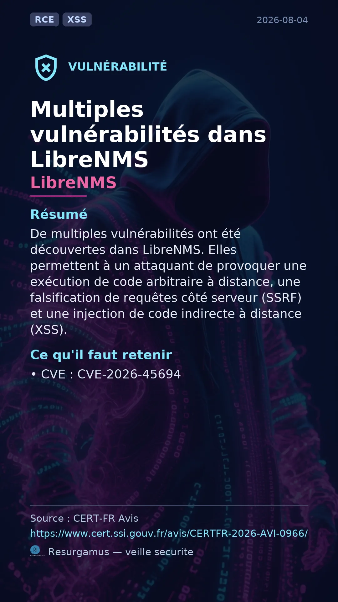 CVE-2026-45694 LibreNMS Vulnerability